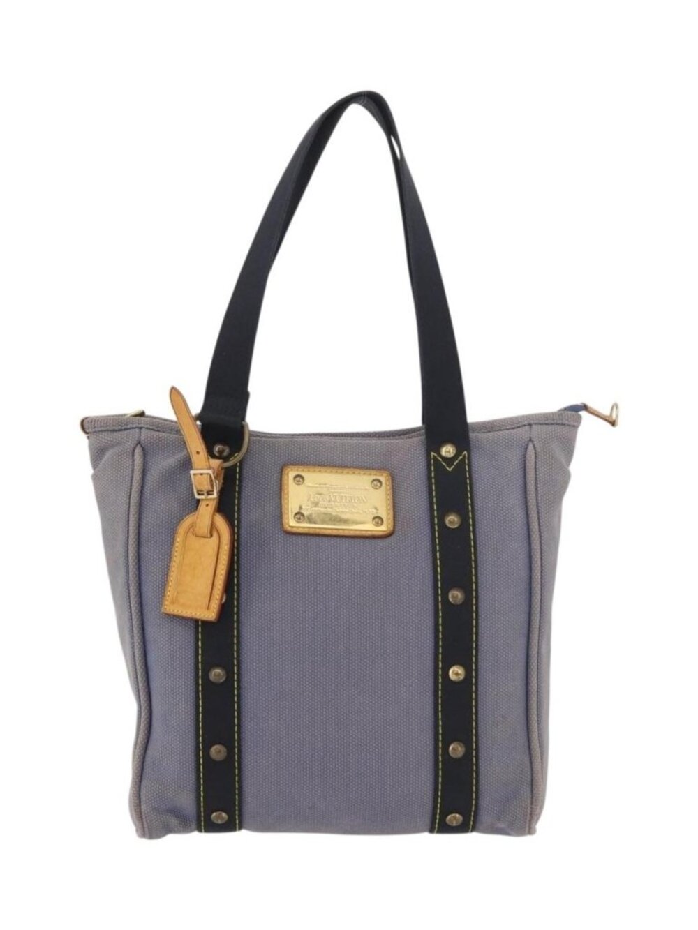 LOUIS VUITTON Antigua Cabas MM Tote Bag Blue M40087 - Picture 10 of 16